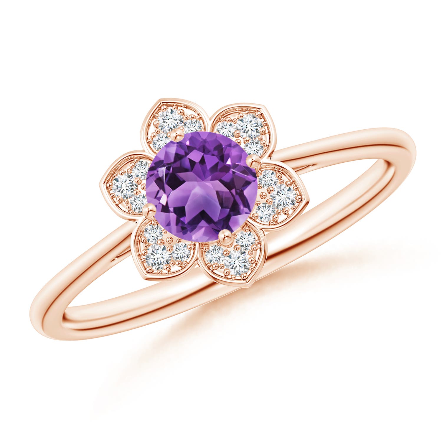 AA - Amethyst / 0.51 CT / 14 KT Rose Gold