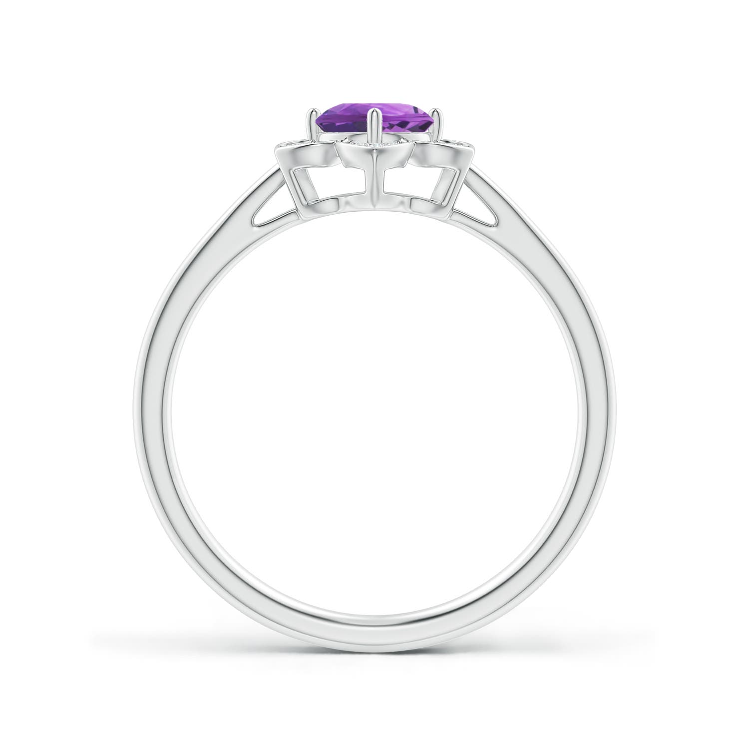 AA - Amethyst / 0.51 CT / 14 KT White Gold