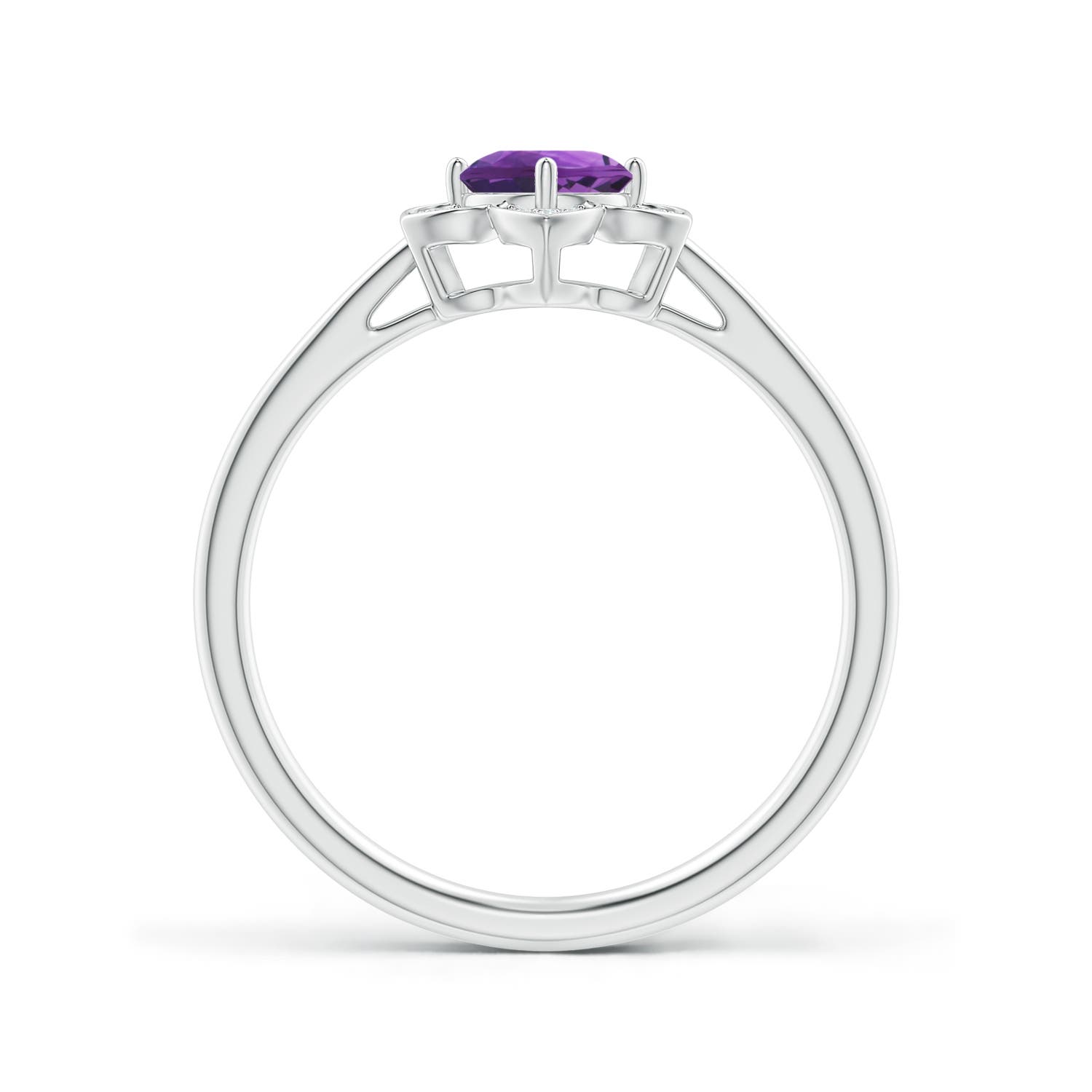 AAA - Amethyst / 0.51 CT / 14 KT White Gold