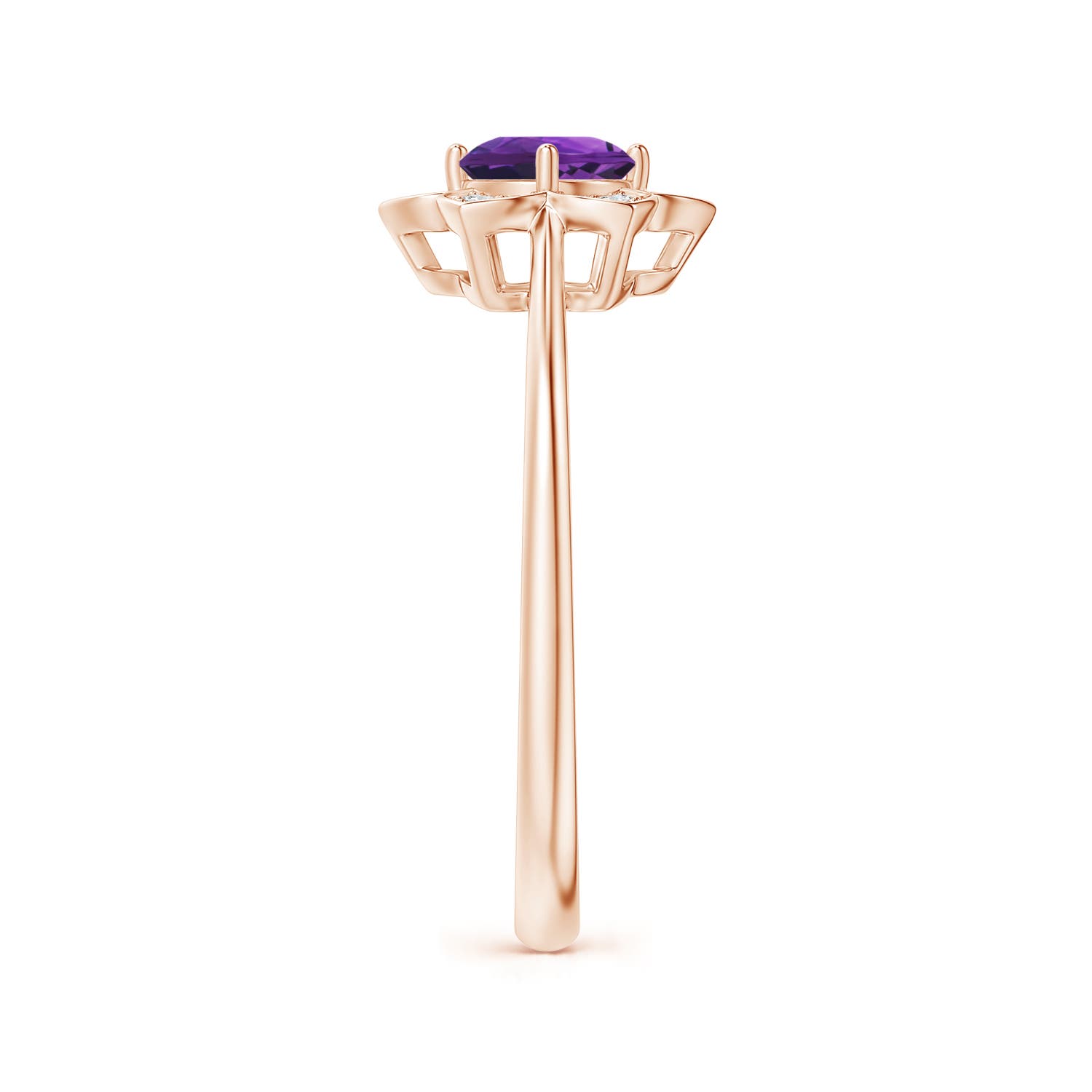 AAAA - Amethyst / 0.51 CT / 14 KT Rose Gold