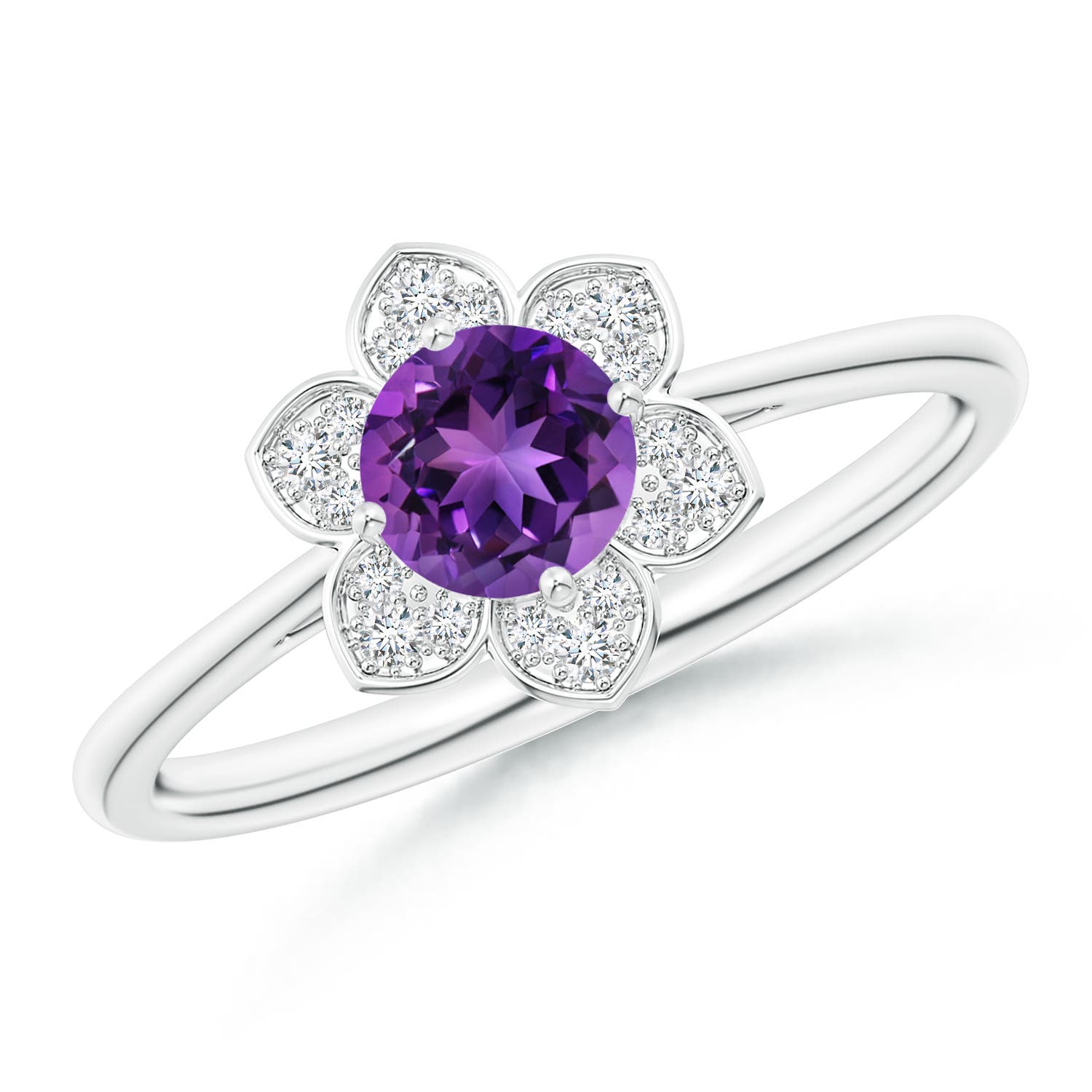 AAAA - Amethyst / 0.51 CT / 14 KT White Gold