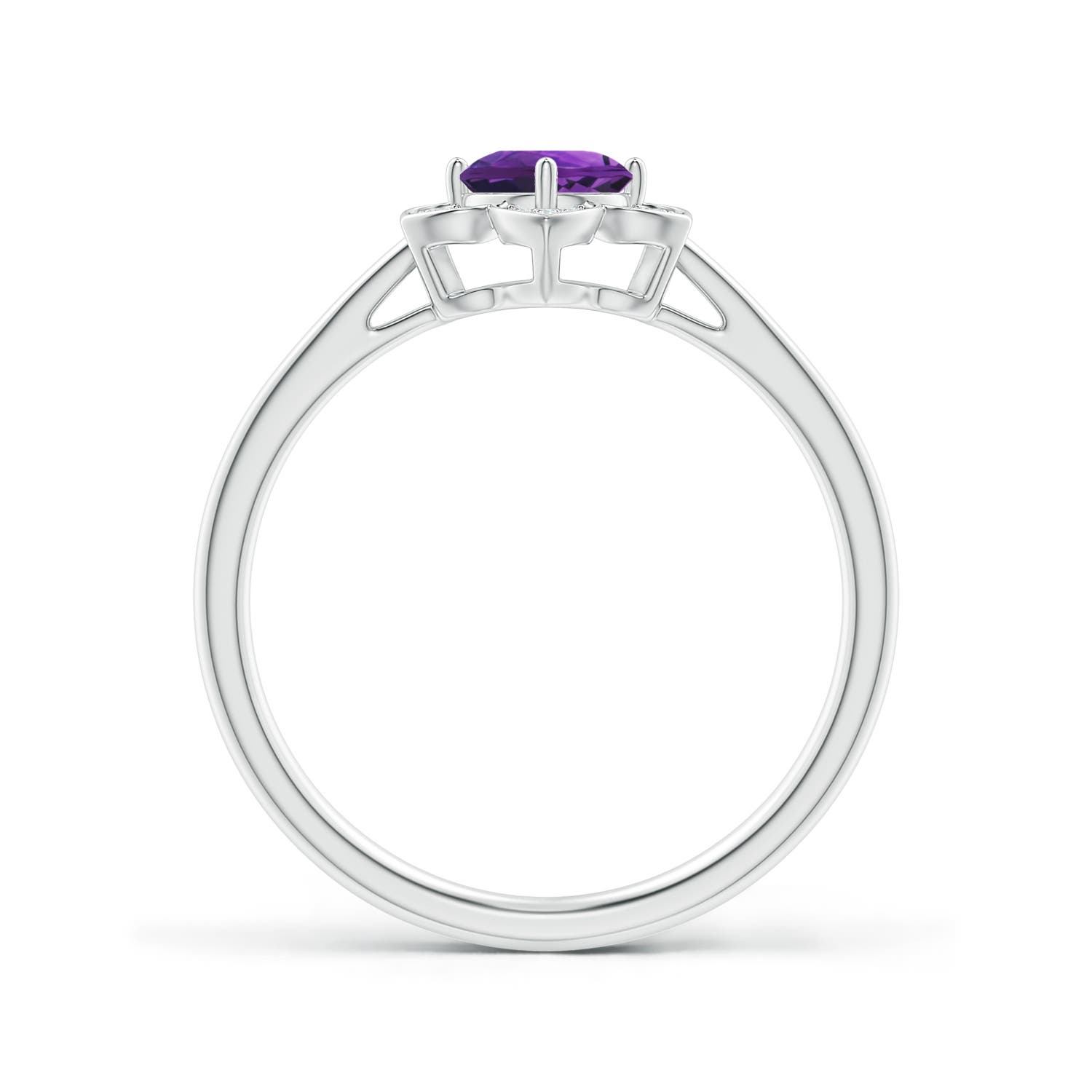 AAAA - Amethyst / 0.51 CT / 14 KT White Gold