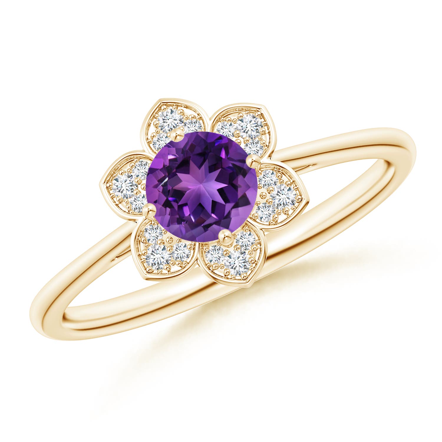 AAAA - Amethyst / 0.51 CT / 14 KT Yellow Gold