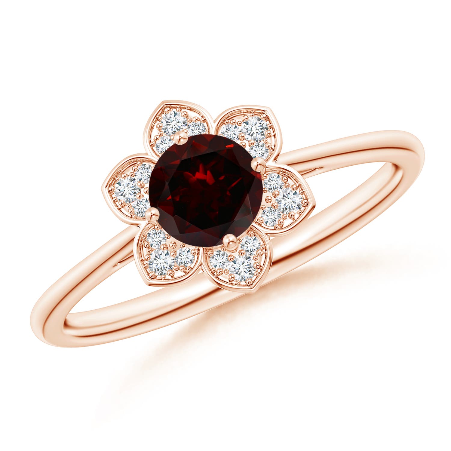 A - Garnet / 0.66 CT / 14 KT Rose Gold