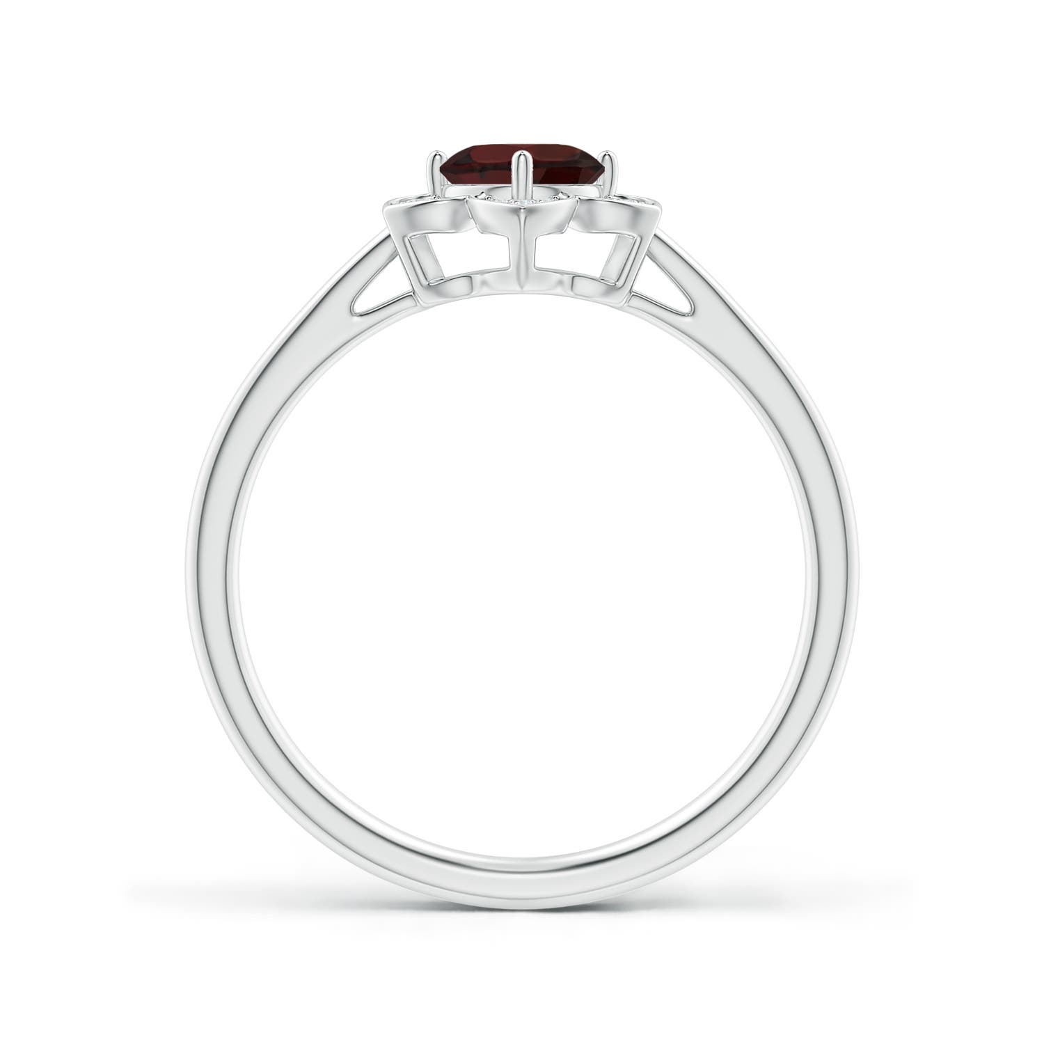 A - Garnet / 0.66 CT / 14 KT White Gold