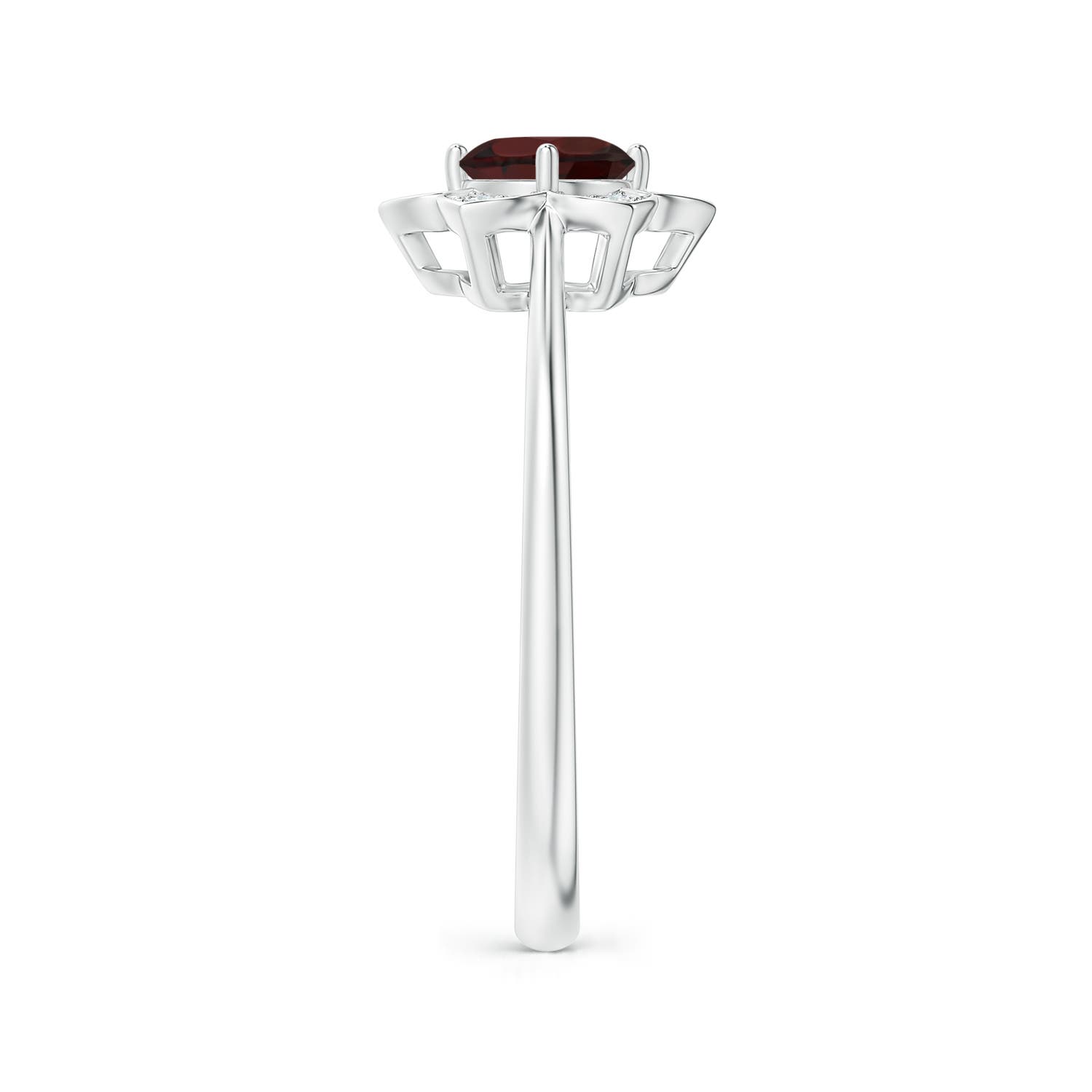 A - Garnet / 0.66 CT / 14 KT White Gold