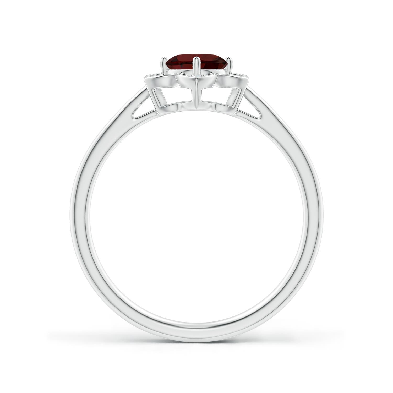 AA - Garnet / 0.66 CT / 14 KT White Gold