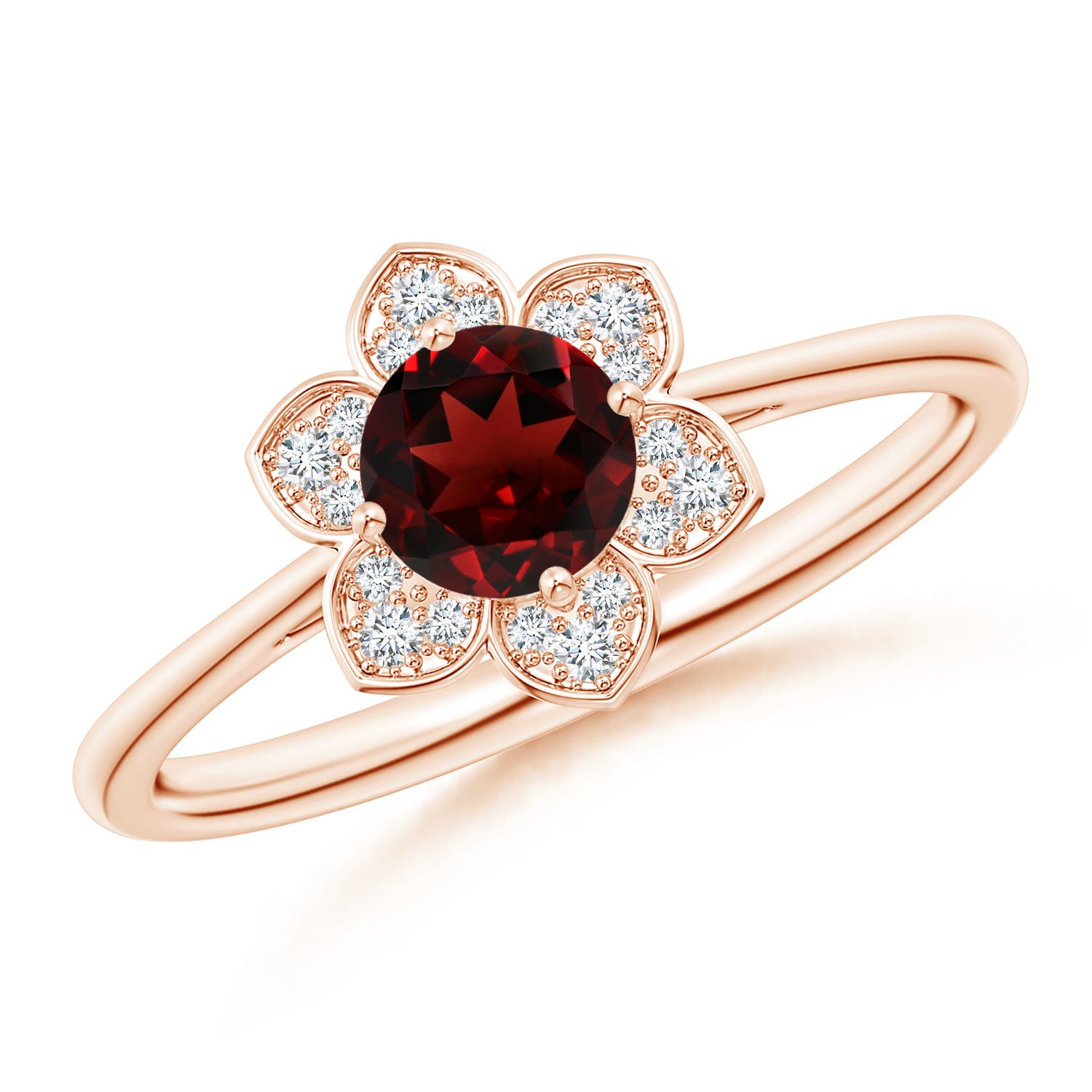 AAA - Garnet / 0.66 CT / 14 KT Rose Gold