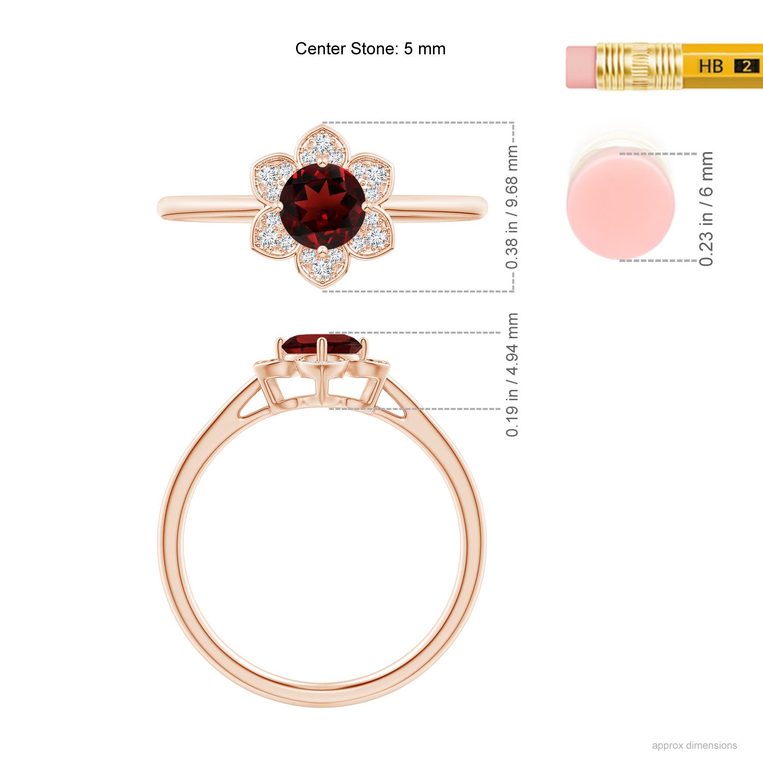 AAA - Garnet / 0.66 CT / 14 KT Rose Gold