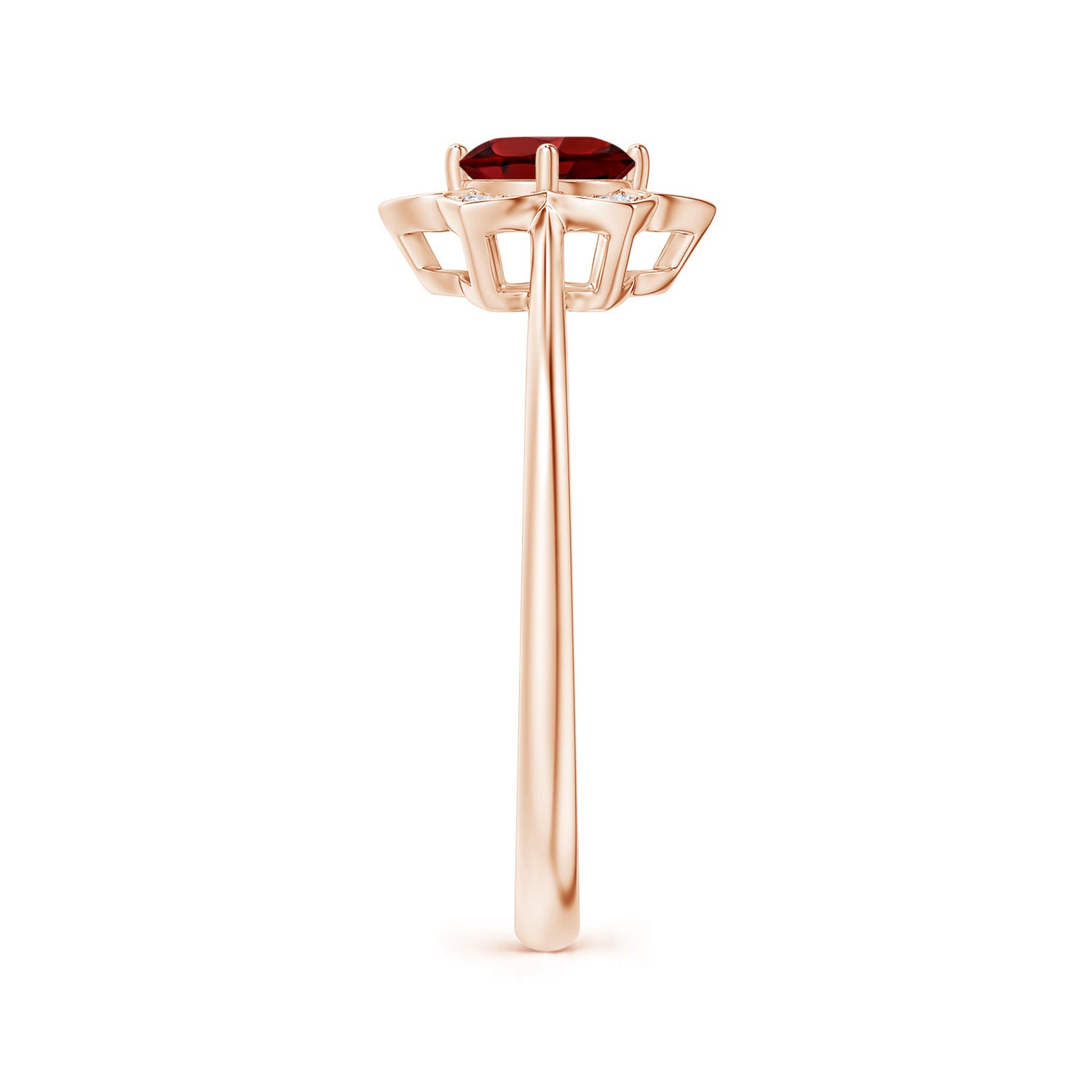 AAAA - Garnet / 0.66 CT / 14 KT Rose Gold