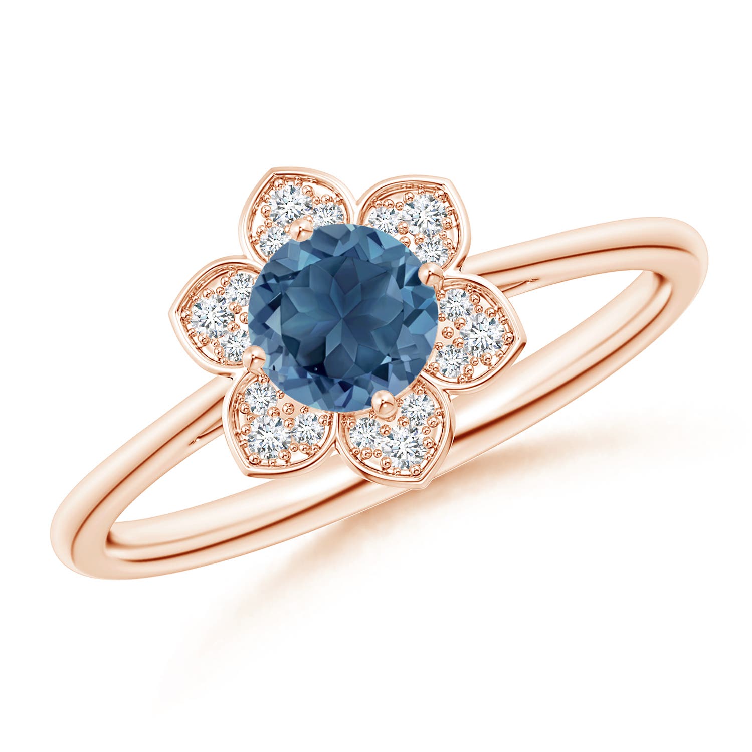 A - London Blue Topaz / 0.66 CT / 14 KT Rose Gold