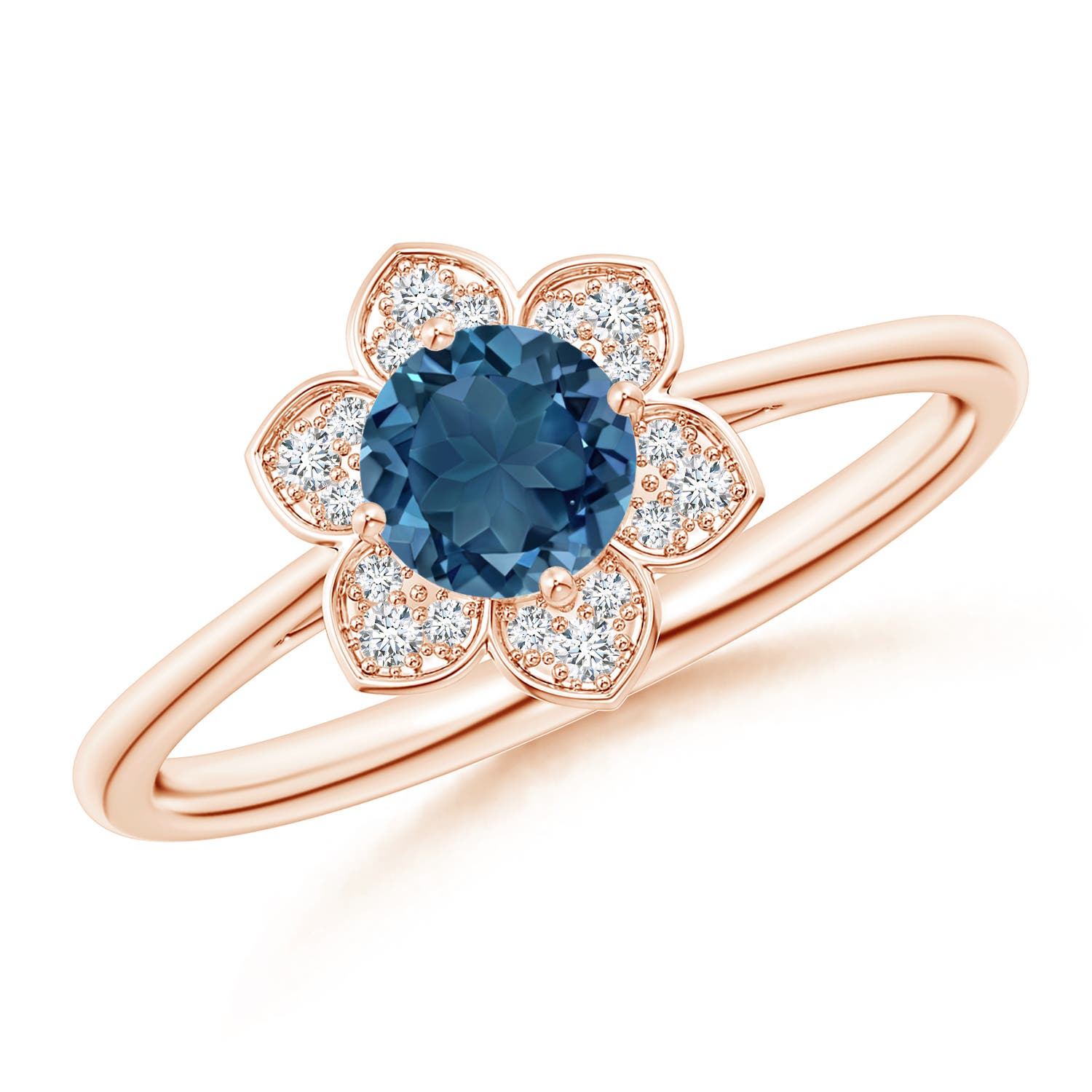 AA - London Blue Topaz / 0.66 CT / 14 KT Rose Gold