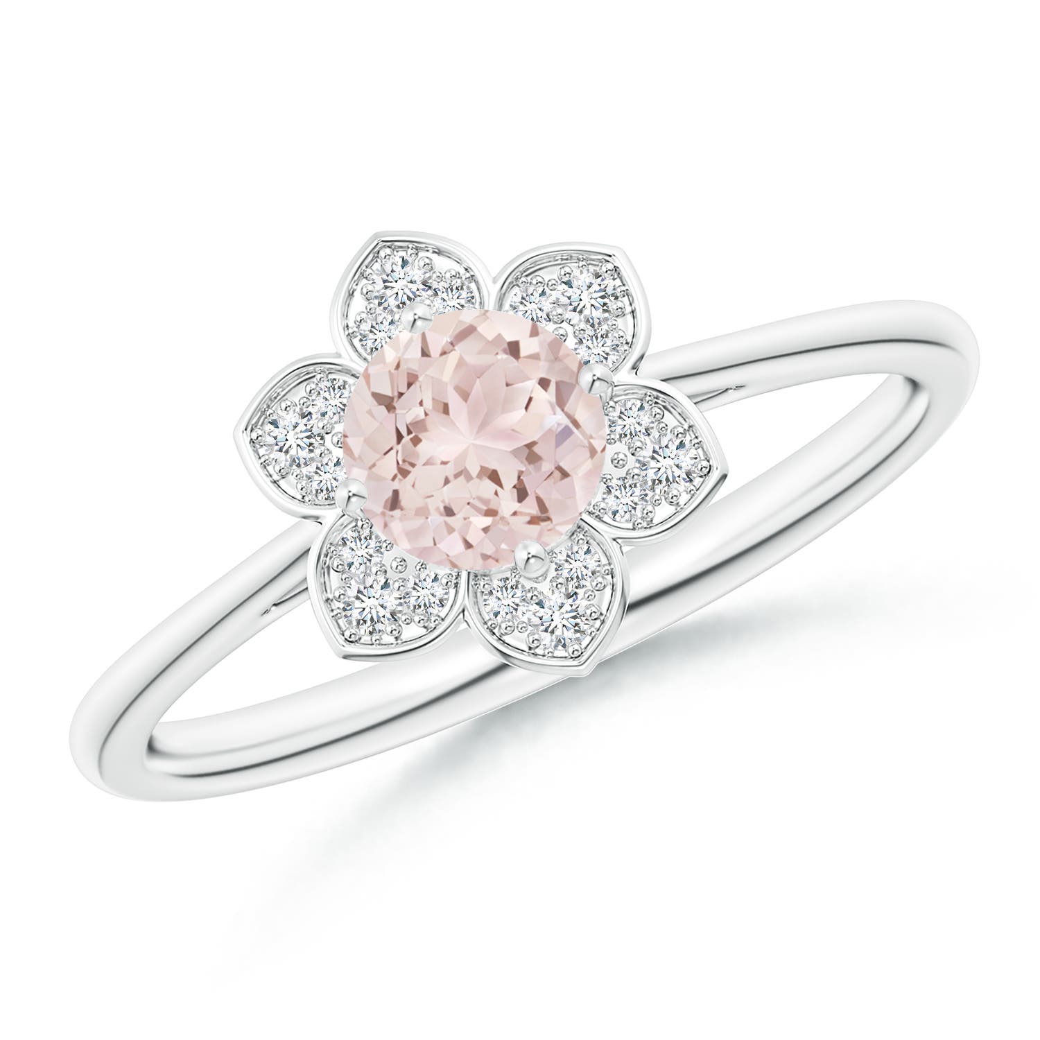 A - Morganite / 0.48 CT / 14 KT White Gold