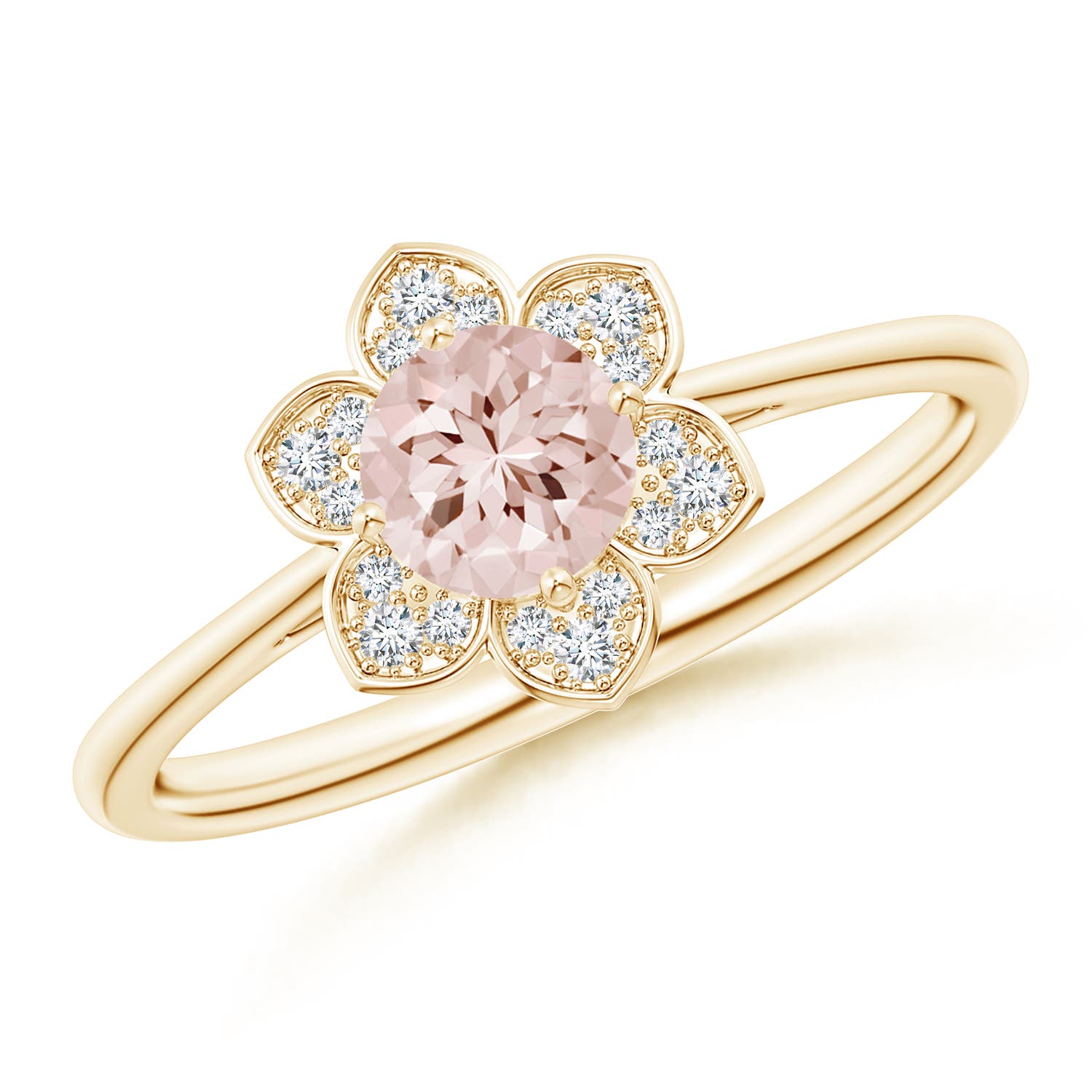 AA - Morganite / 0.48 CT / 14 KT Yellow Gold