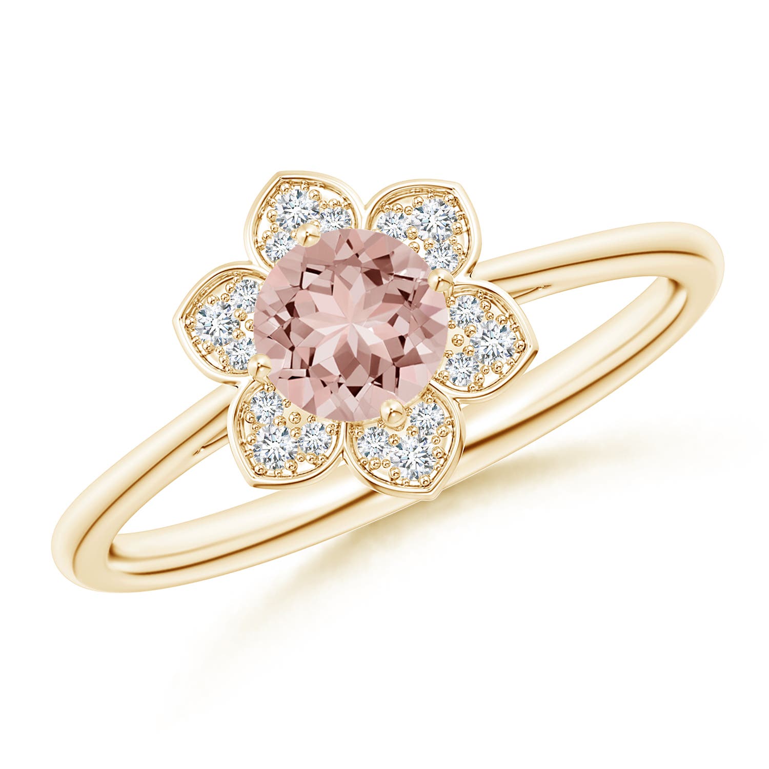 AAAA - Morganite / 0.48 CT / 14 KT Yellow Gold