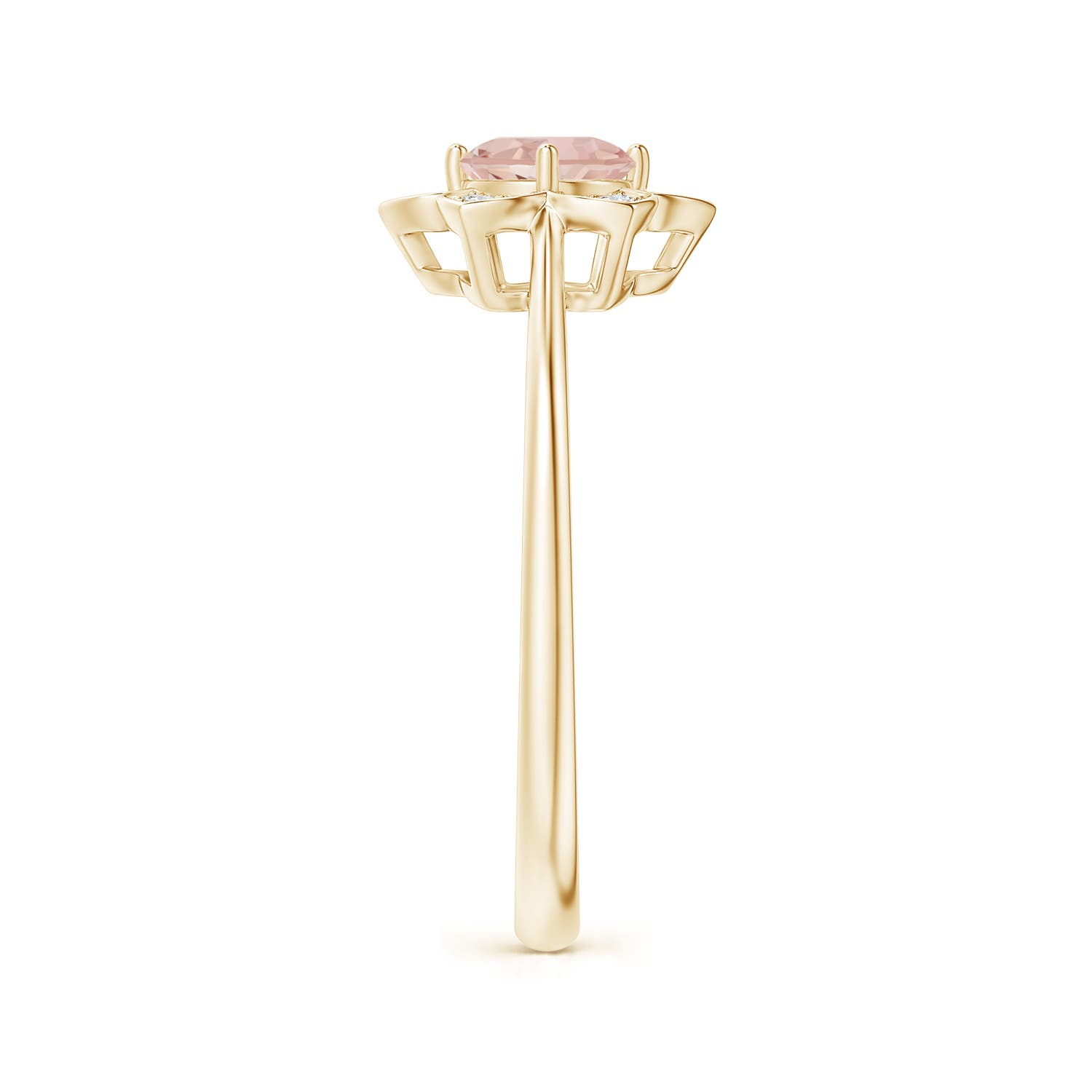 AAAA - Morganite / 0.48 CT / 14 KT Yellow Gold