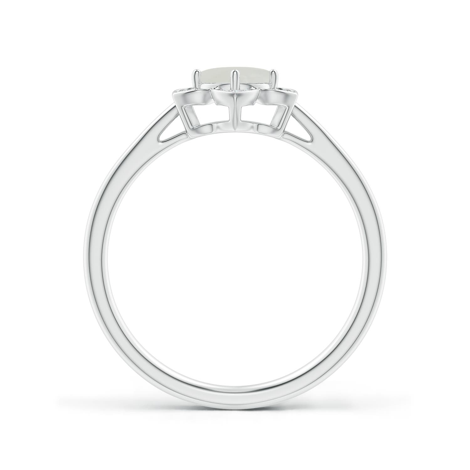 A - Moonstone / 0.51 CT / 14 KT White Gold