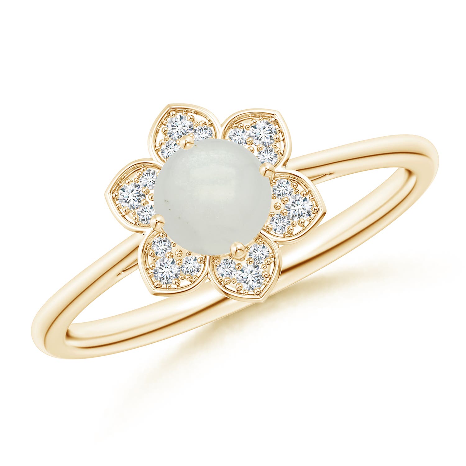 A - Moonstone / 0.51 CT / 14 KT Yellow Gold