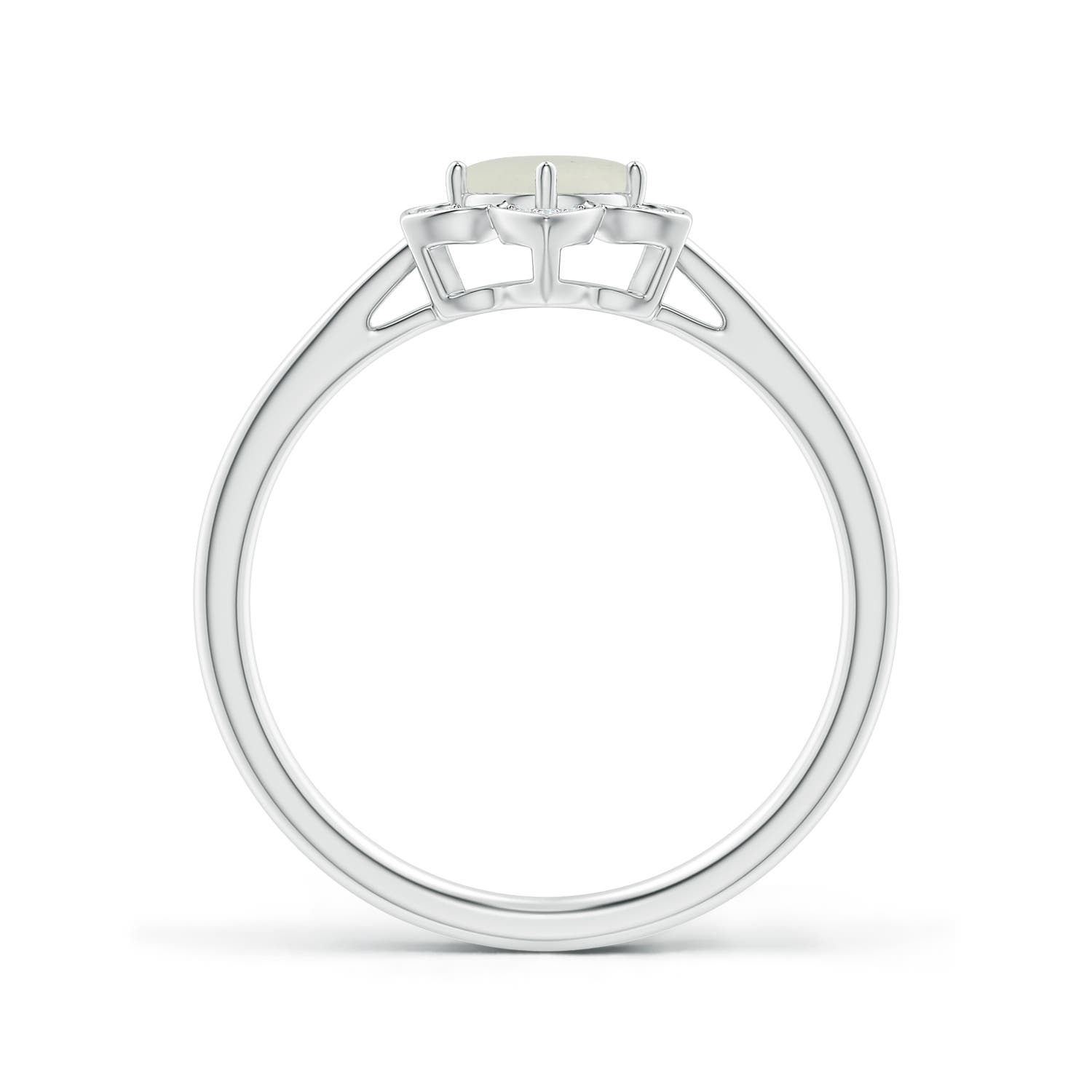 AA - Moonstone / 0.51 CT / 14 KT White Gold