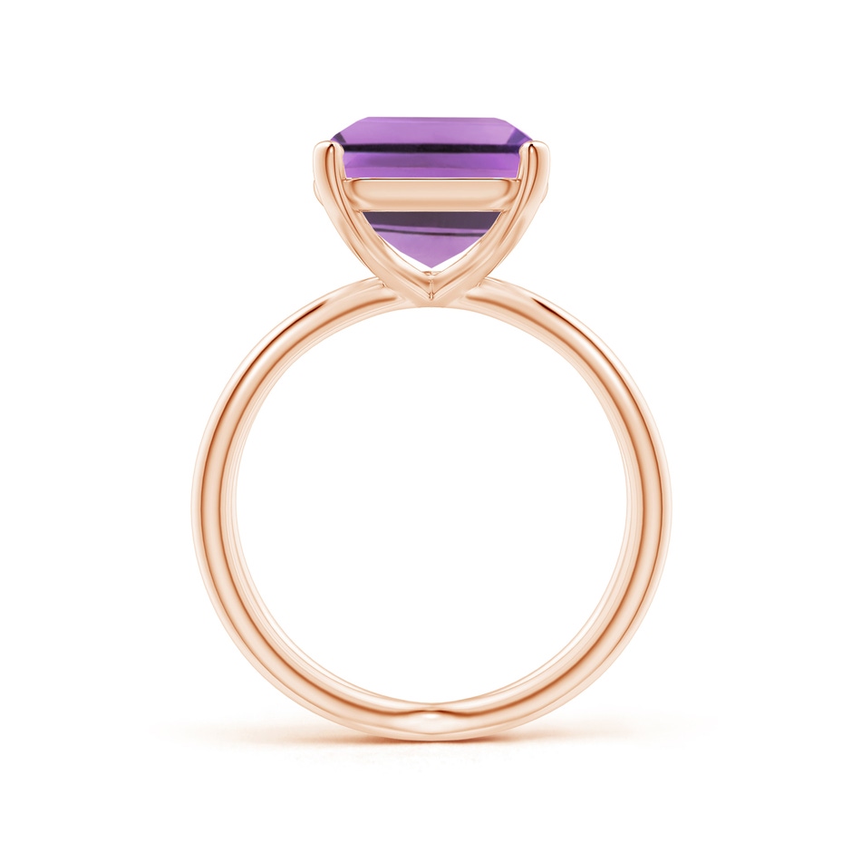 12x10mm A Emerald-Cut Amethyst Criss-Cross Split Shank Cocktail Ring in Rose Gold side-1
