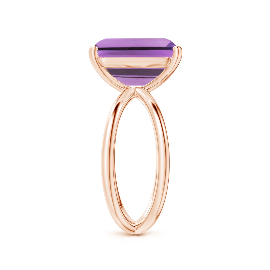 12x10mm A Emerald-Cut Amethyst Criss-Cross Split Shank Cocktail Ring in Rose Gold side-2