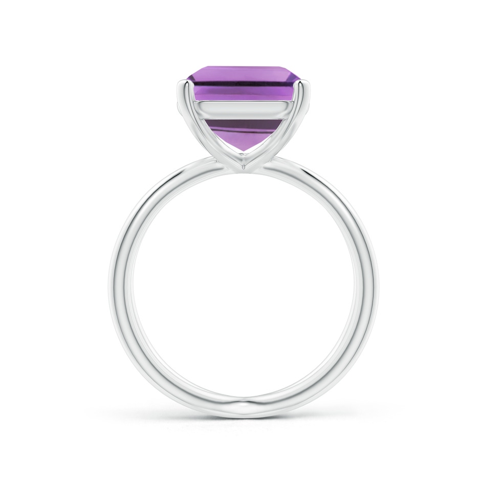 12x10mm A Emerald-Cut Amethyst Criss-Cross Split Shank Cocktail Ring in White Gold side-1