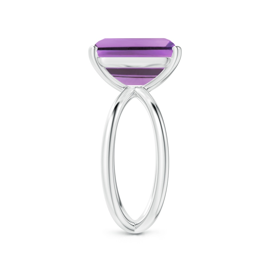12x10mm A Emerald-Cut Amethyst Criss-Cross Split Shank Cocktail Ring in White Gold side-2