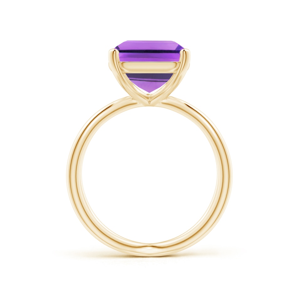 12x10mm AA Emerald-Cut Amethyst Criss-Cross Split Shank Cocktail Ring in Yellow Gold side-1