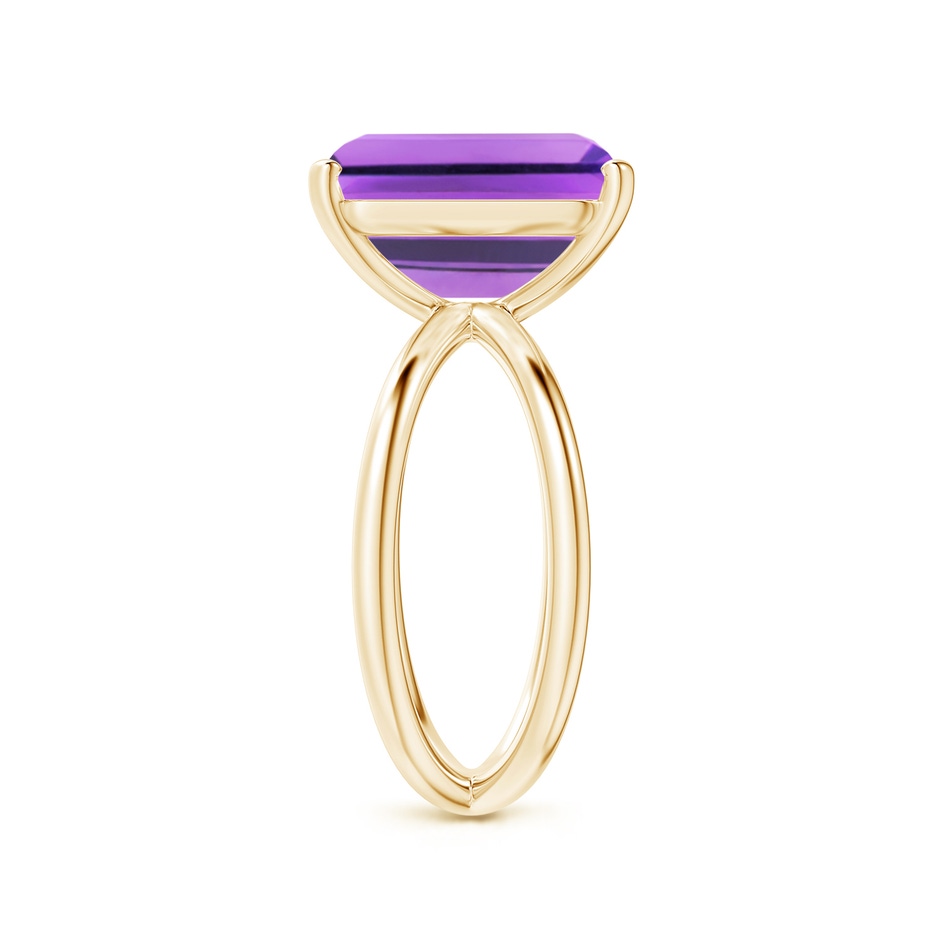 12x10mm AA Emerald-Cut Amethyst Criss-Cross Split Shank Cocktail Ring in Yellow Gold side-2