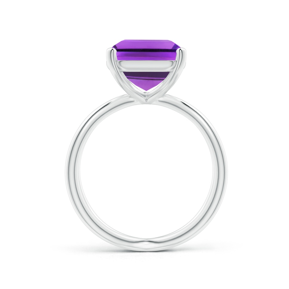 12x10mm AAA Emerald-Cut Amethyst Criss-Cross Split Shank Cocktail Ring in P950 Platinum side-1