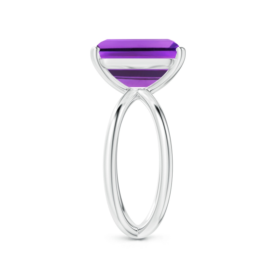 12x10mm AAA Emerald-Cut Amethyst Criss-Cross Split Shank Cocktail Ring in P950 Platinum side-2