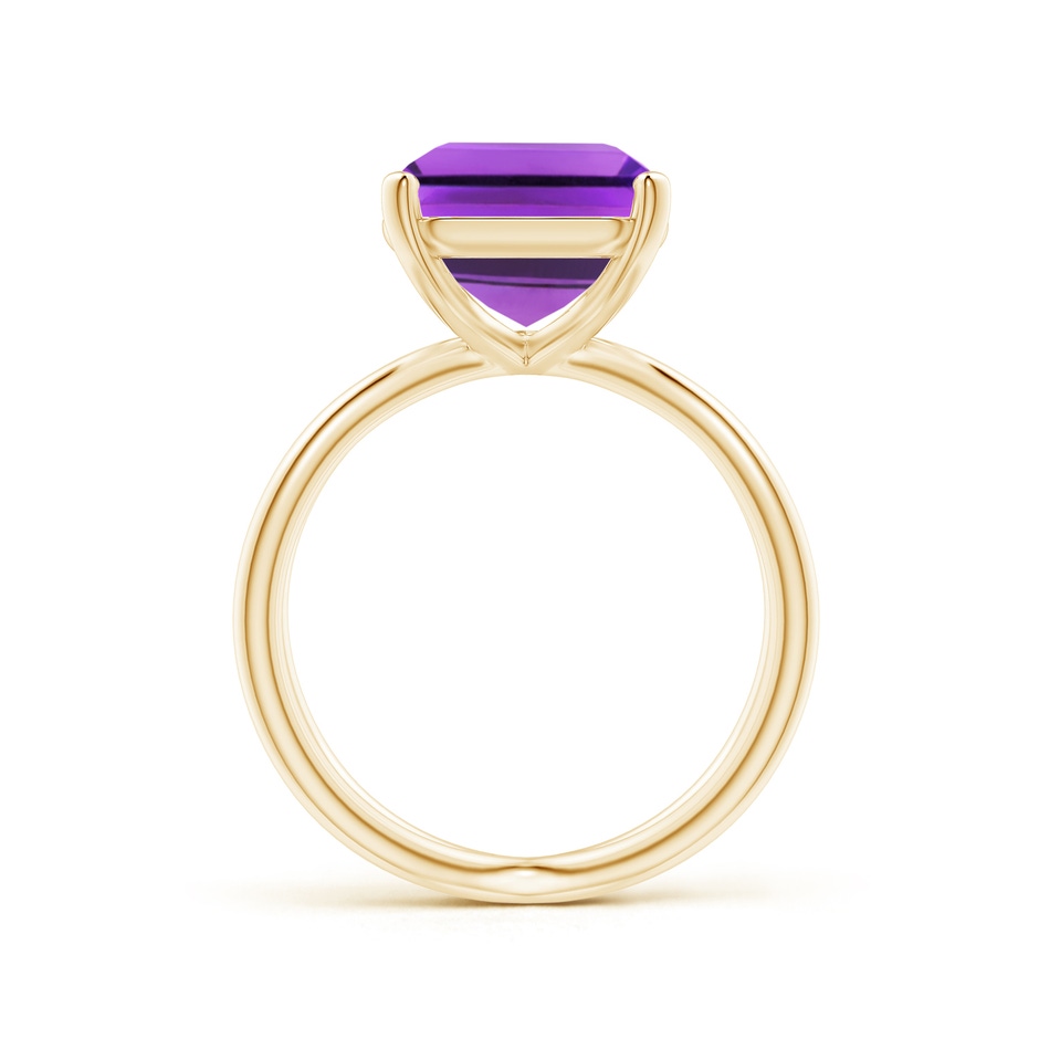 12x10mm AAA Emerald-Cut Amethyst Criss-Cross Split Shank Cocktail Ring in Yellow Gold side-1