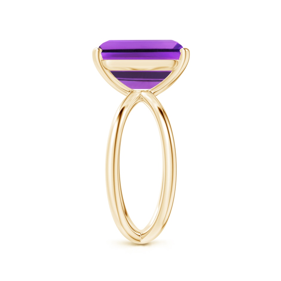 12x10mm AAA Emerald-Cut Amethyst Criss-Cross Split Shank Cocktail Ring in Yellow Gold side-2