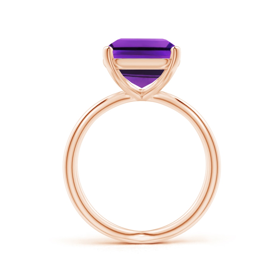 12x10mm AAAA Emerald-Cut Amethyst Criss-Cross Split Shank Cocktail Ring in Rose Gold side-1