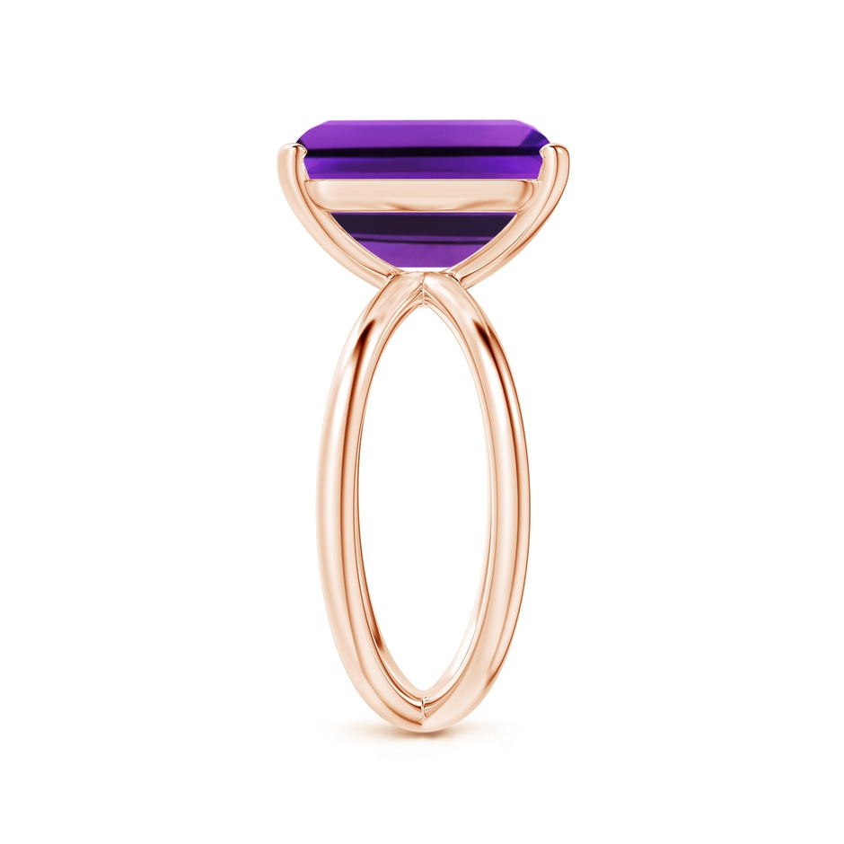 12x10mm AAAA Emerald-Cut Amethyst Criss-Cross Split Shank Cocktail Ring in Rose Gold side-2