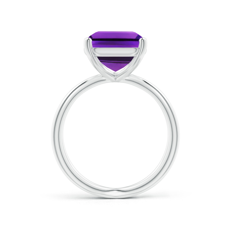 12x10mm AAAA Emerald-Cut Amethyst Criss-Cross Split Shank Cocktail Ring in White Gold side-1