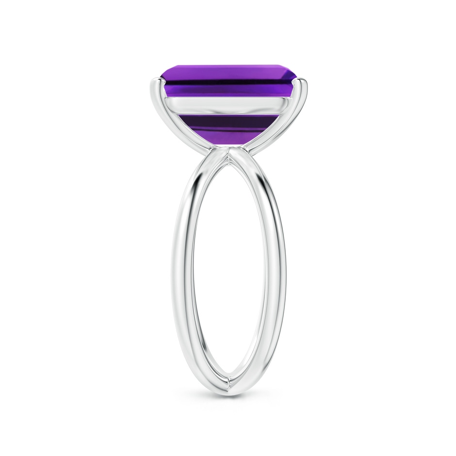 12x10mm AAAA Emerald-Cut Amethyst Criss-Cross Split Shank Cocktail Ring in White Gold side-2