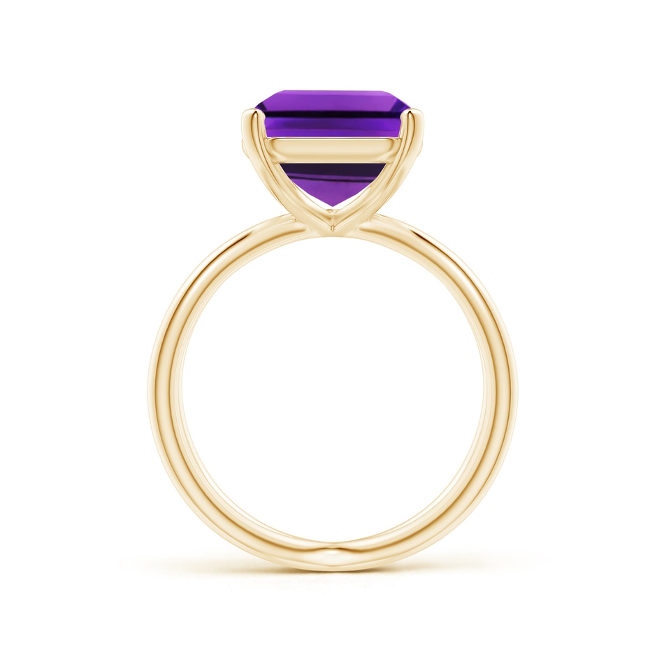 12x10mm AAAA Emerald-Cut Amethyst Criss-Cross Split Shank Cocktail Ring in Yellow Gold side-1