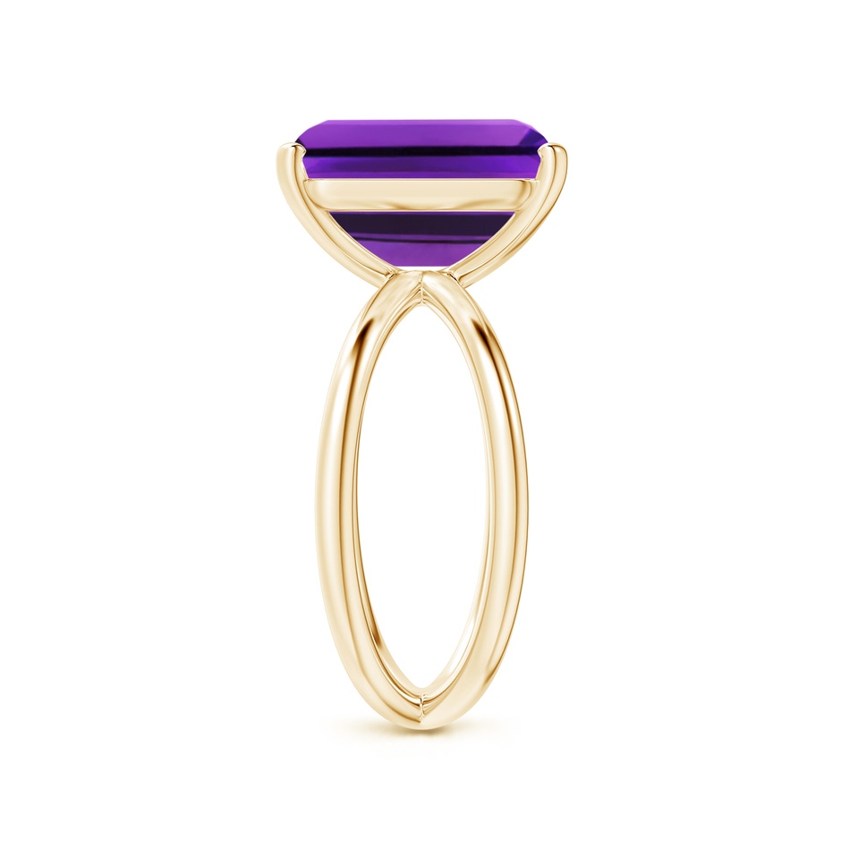 12x10mm AAAA Emerald-Cut Amethyst Criss-Cross Split Shank Cocktail Ring in Yellow Gold side-2