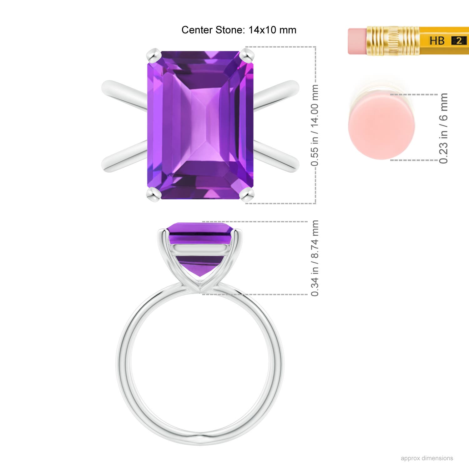 AAA - Amethyst / 6.5 CT / 14 KT White Gold