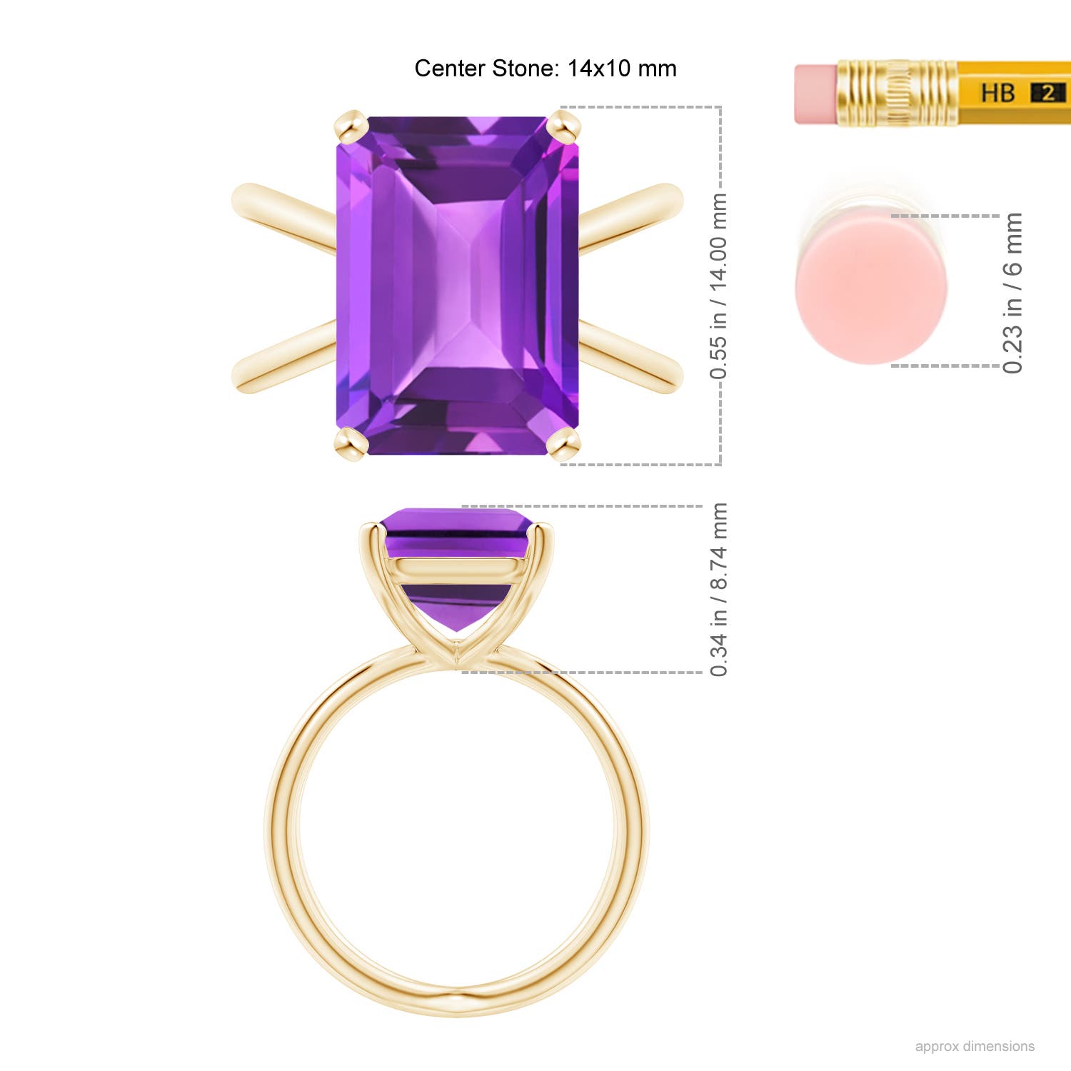 AAA - Amethyst / 6.5 CT / 14 KT Yellow Gold