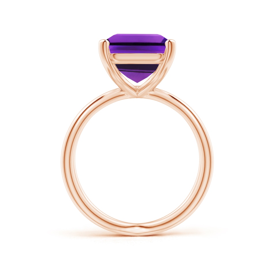 14x10mm AAAA Emerald-Cut Amethyst Criss-Cross Split Shank Cocktail Ring in Rose Gold side-1