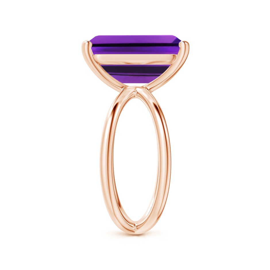 14x10mm AAAA Emerald-Cut Amethyst Criss-Cross Split Shank Cocktail Ring in Rose Gold side-2