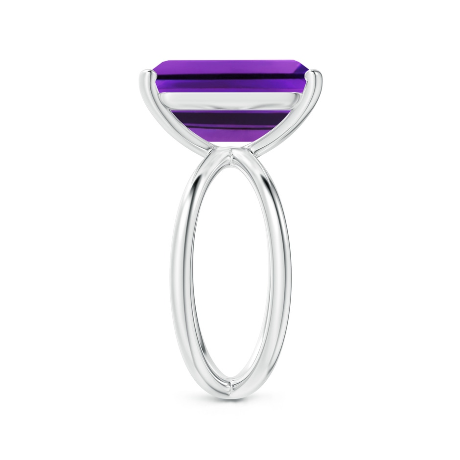 14x10mm AAAA Emerald-Cut Amethyst Criss-Cross Split Shank Cocktail Ring in White Gold side-2