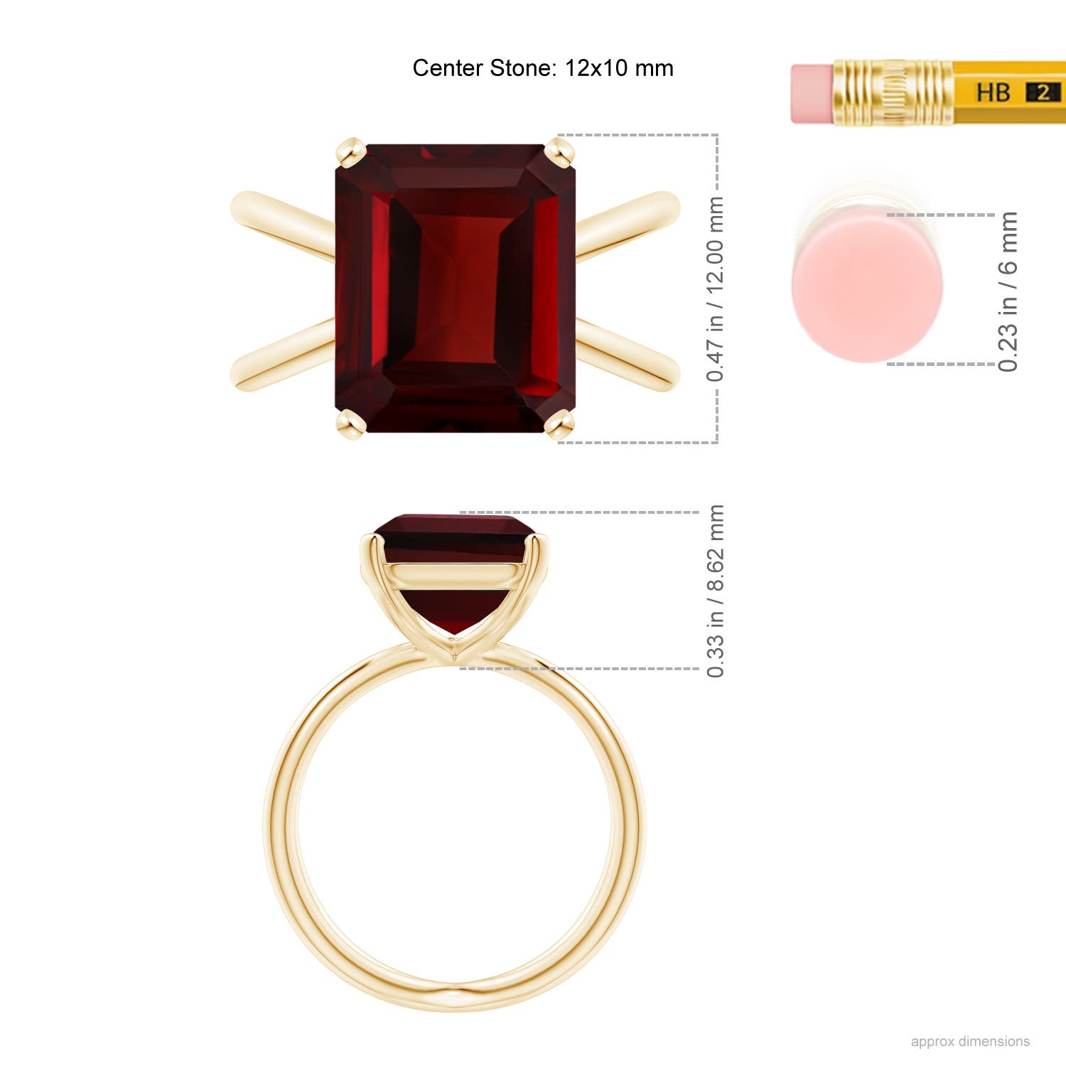 AAA - Garnet / 7.45 CT / 14 KT Yellow Gold