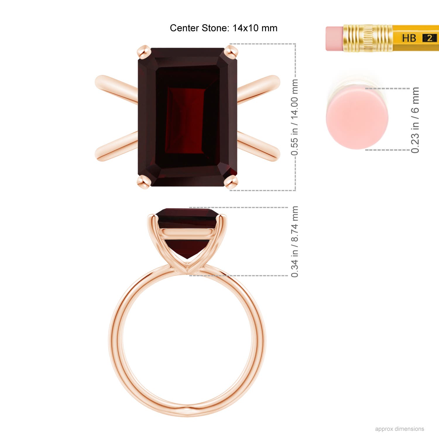 A - Garnet / 8.5 CT / 14 KT Rose Gold