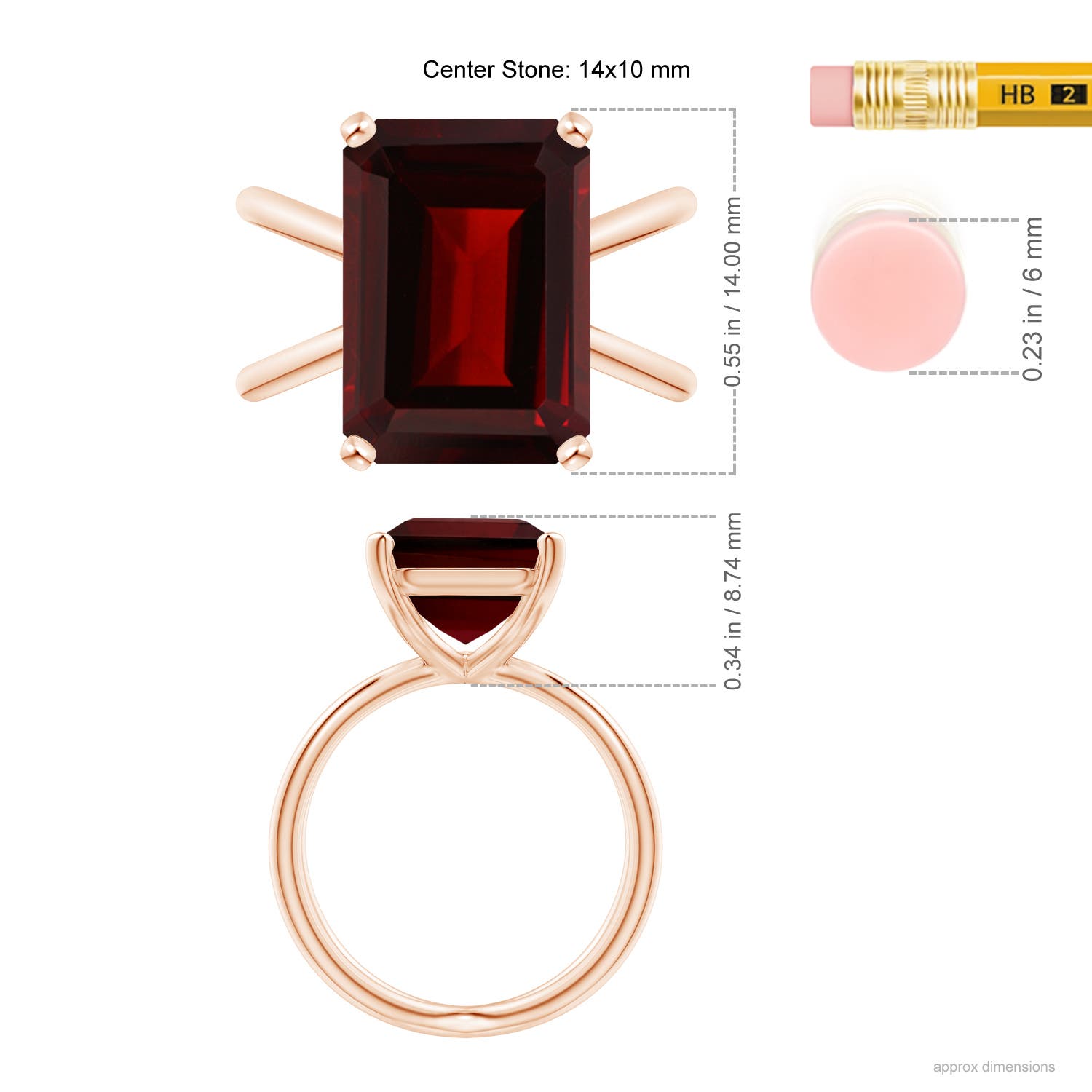 AA - Garnet / 8.5 CT / 14 KT Rose Gold