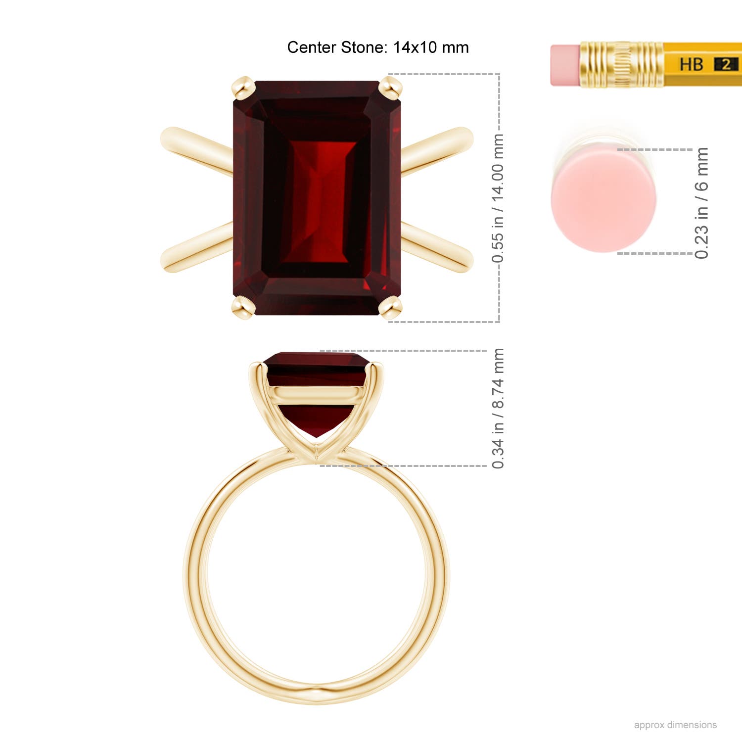 AA - Garnet / 8.5 CT / 14 KT Yellow Gold