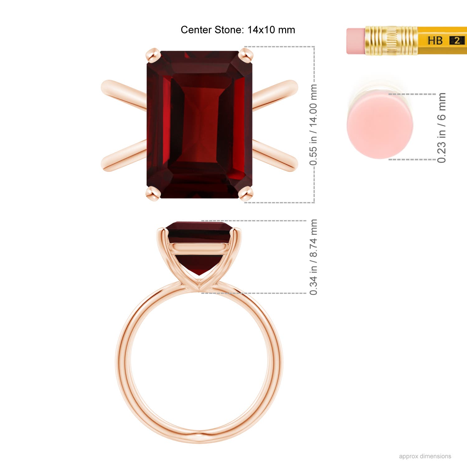 AAA - Garnet / 8.5 CT / 14 KT Rose Gold