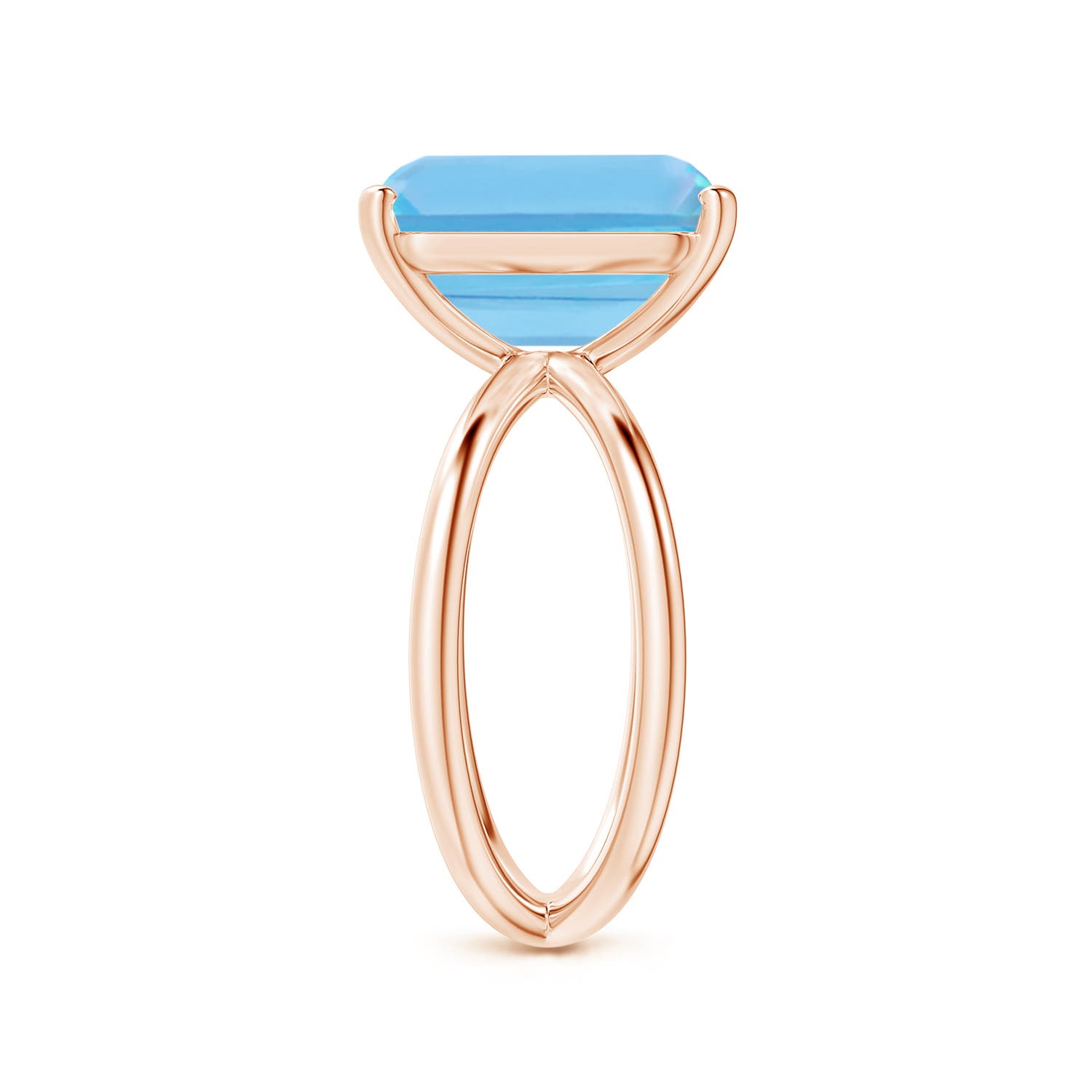 A - Swiss Blue Topaz / 7.2 CT / 14 KT Rose Gold